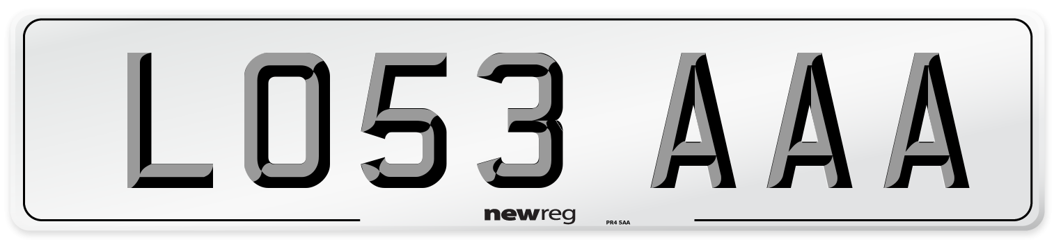 LO53 AAA Number Plate from New Reg